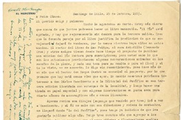[Carta] 1953 octubre 25, Santiago, Chile [a] Pedro Olmos  [manuscrito] Ernesto Montenegro.