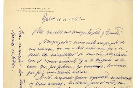 [Carta] 1951 julio 16, España [a sus amigos Eugenio y Ernesto]  [manuscrito] Juan Guzmán Cruchaga.