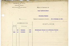 [Hoja de Servicio]  [manuscrito] Manuel Rojas.