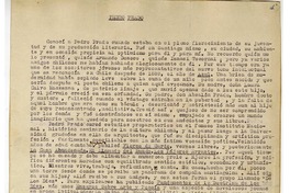 Pedro Prado  [manuscrito] Ricardo Rojas.