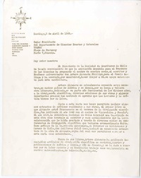[Carta] 1968 abril 3, Santiago, Chile [a] UNESCO  [manuscrito] Carlos Rozas Larraín.
