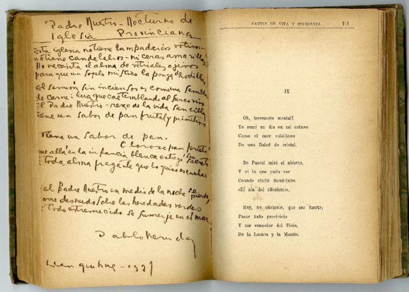 Padre nuestro - nocturno de Iglesia Provinciana [manuscrito] Pablo Neruda.  - Biblioteca Nacional Digital de Chile