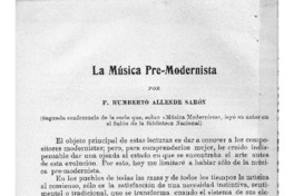 La Música pre-modernista La Música pre-modernista