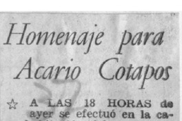 Homenaje para Acario Cotapos