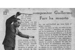 El Compositor Guillermo Farr ha muerto