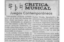 Crítica Musical Juegos Contemporáneos Crítica Musical Juegos Contemporáneos