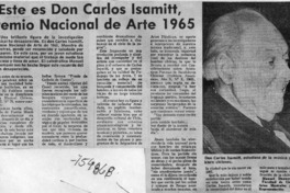 Este es Don CArlos Isamitt Premio Nacional de Arte 1965 Este es Don CArlos Isamitt Premio Nacional de Arte 1965