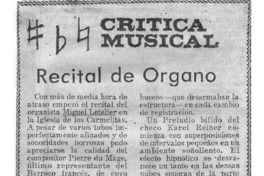 Crítica Musical Recital de órgano