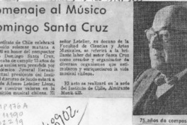 Homenaje al Músico Domingo Santa Cruz Homenaje al Músico Domingo Santa Cruz