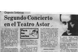 Segundo concierto en el teatro Astor orquesta sinfóncia. Segundo concierto en el teatro Astor orquesta sinfóncia.
