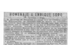 Homenaje a Enrique Soro Homenaje a Enrique Soro