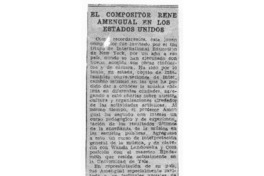 El compositor René Amengual en los Estados Unidos El compositor René Amengual en los Estados Unidos