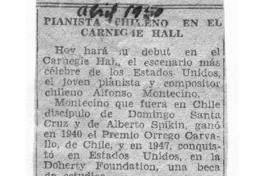 Pianista chieno en el Carnegie Hall Pianista chieno en el Carnegie Hall