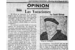Opinión Las vocaciones, música Opinión Las vocaciones, música