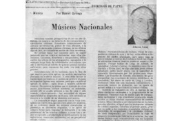 Músicos nacionales Domingos de papel Músicos nacionales Domingos de papel