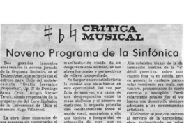 Noveno Programa de la Sinfónica Crítica Musical Noveno Programa de la Sinfónica Crítica Musical