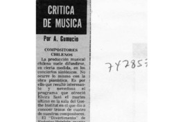 Crítica de música Compositores Chilenos Crítica de música Compositores Chilenos