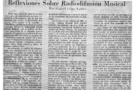 Reflexiones sobre Radiodifusión Musical. Reflexiones sobre Radiodifusión Musical.