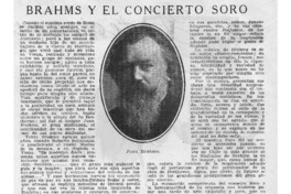 Brahms y el concierto Soro Brahms y el concierto Soro