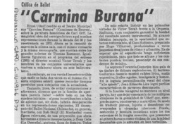 Crítica de Ballet "Carmina Burana" Crítica de Ballet "Carmina Burana"
