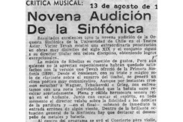 Crítica Musical Novena Audición de la Sinfónica. Crítica Musical Novena Audición de la Sinfónica.