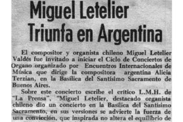 Miguel Letelier Triunfa en Argentina Miguel Letelier Triunfa en Argentina