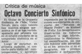 Crítica de Música Octavo Concierto Sinfónico Crítica de Música Octavo Concierto Sinfónico