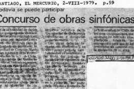 Concurso de obras sinfónicas Todavía se puede participar Concurso de obras sinfónicas Todavía se puede participar