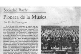 Sociedad Bach: Pionera de la Música Sociedad Bach: Pionera de la Música