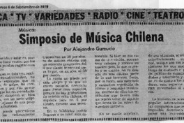 Simposio de Música Chilena Simposio de Música Chilena