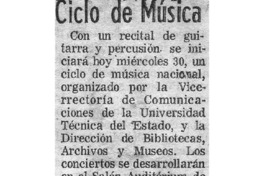 Ciclo de Música Ciclo de Música