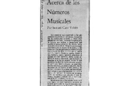 Acerca de los números musicales