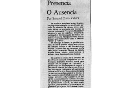 Presencia o Ausencia Presencia o Ausencia