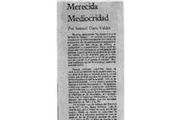 Merecida Mediocridad Merecida Mediocridad