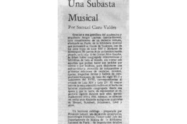 Una Subasta Musical Una Subasta Musical
