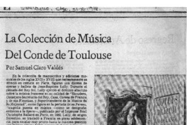 La Colección de Música del Conde de Toulouse La Colección de Música del Conde de Toulouse