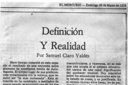 Definición y Realidad Definición y Realidad