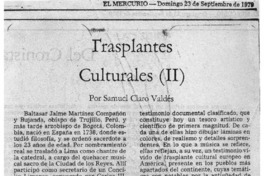Trasplantes Culturales (II) Trasplantes Culturales (II)