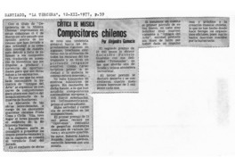 Crítica de Música compositores chilenos Crítica de Música compositores chilenos
