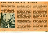 Alfonso Letelier: el chileno no conoce a sus músicos. Alfonso Letelier: el chileno no conoce a sus músicos.