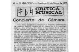 Crítica musical Concierto de Cámara Crítica musical Concierto de Cámara