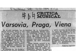 Crítica Musical Varsovia, Praga, Viena Crítica Musical Varsovia, Praga, Viena