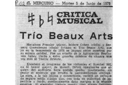 Crítica Musical Trío Beaux Arts Crítica Musical Trío Beaux Arts