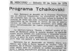 Programa Tchaikovski Programa Tchaikovski