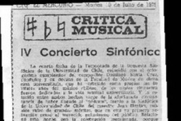 Crítica Musical IV Concierto Sinfónico Crítica Musical IV Concierto Sinfónico