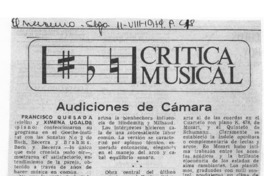 Crítica Musical Audiciones de Cámara Crítica Musical Audiciones de Cámara
