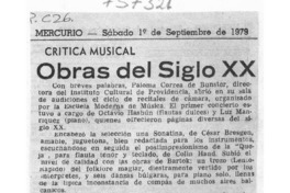 Crítica Musical Obras del siglo XX Crítica Musical Obras del siglo XX