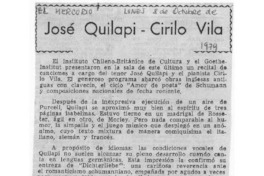 Crítica Musical José Quilapi - Cirilo Vila Crítica Musical José Quilapi - Cirilo Vila
