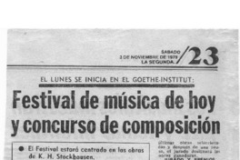 Festival de Música de Hoy y concurso de composición Festival de Música de Hoy y concurso de composición