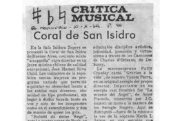 Crítica Musical Coral de San Isidro Crítica Musical Coral de San Isidro